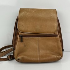 Hand Crafted Genuine Columbian Leather Women's Boho Backpack Saddle Brown