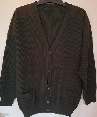 Vintage Herren Rodier Cardigan Olivengrün Gr. M
