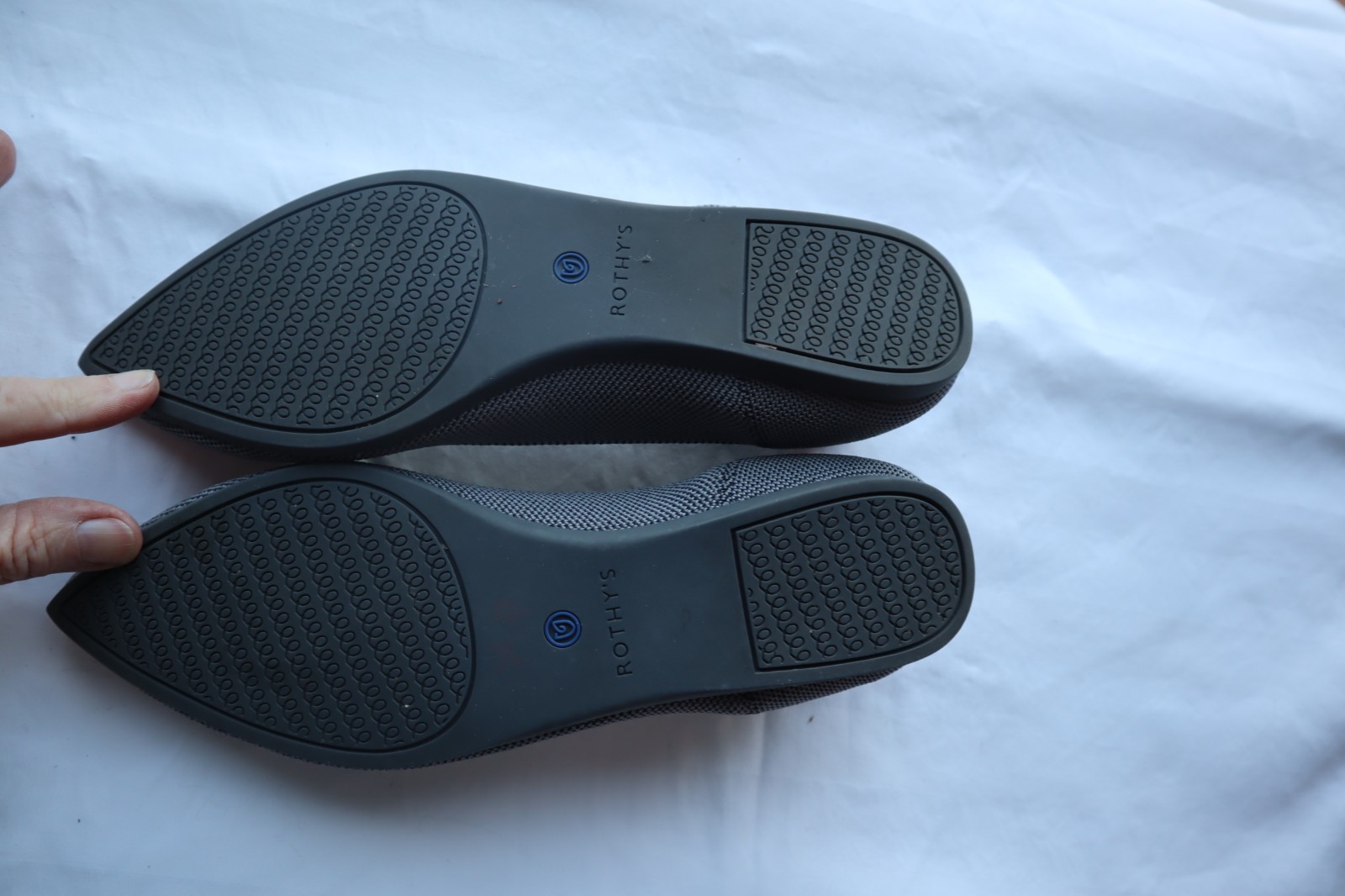 Navy BLue & Gray Pattern ROTHY'S Pointed Toe Ball… - image 5