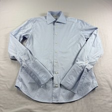 Suitsupply Shirt Men 38 15 Blue French Cuff Formal Egyptian Cotton Button Up