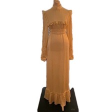 VTG 70s Gunne Sax By Jessica Victorian Praire Lace Ruffled Wedding Dress Cream 9