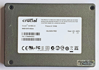 64 GB SATA III Crucial m4 Series CT064M4SSD2 2D-NAND MLC SSD 2.5'' Festplatte