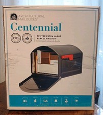 Architectural Post Mount Mailbox Extra Large Galvanized Steel Non-Locking Pewter