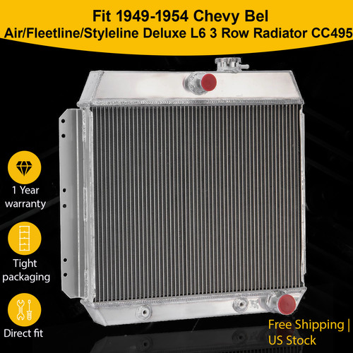 Fit 1949-1954 Chevy Bel Air/Fleetline/Styleline Deluxe L6 3 Row ...