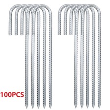 12" Heavy Duty Steel Tent Pegs J Pin Ground Stakes Gazebo Galvanised Metal Rebar