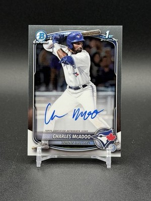 Charles McAdoo 2025 Bowman Chrome Auto Autograph 1st Prospect #CPA-CMA Blue Jays