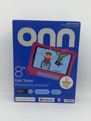 New onn 8'' Kids Tablet 32GB [2024 Model] Pink Bumper Sleeve and Stand Included!