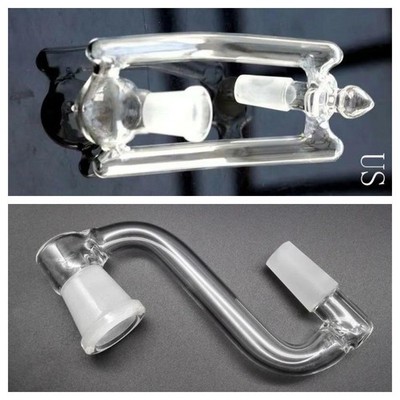 1 pc Drop Down Glass Adapter + 1 pc Double Arm Lab Glass  14 Male to 14 Female
