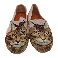 Skechers Bobs Cat Face Shoes Kitty Cats Rule Womens 9 Memory Foam Slip On