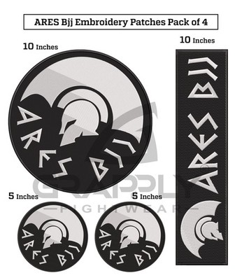 BJJ Ares Team Embroidery Patches Ares BJJ Jiujitsu Gi Patches BJJ Kimono Patches