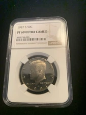 ⭐⭐Stunning 1987 S 50C Kennedy Half Dollar NGC PF69 Ultra Cameo ⭐⭐