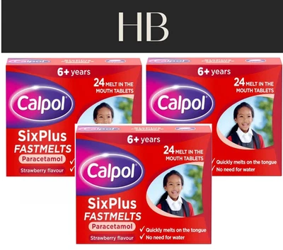 3x 24 Calpol Six+ Fast Melts | Strawberry Flavoured Pain Relief | Melt In Mouth