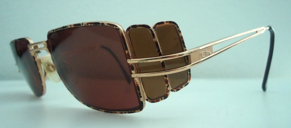 Vintage 1980s Cazal Germay Uniusex Sunglasses-Gold Brown - Image 3 of 4