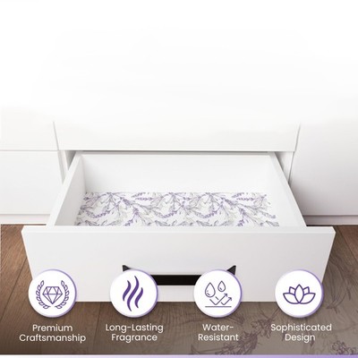 Non Adhesive Drawer Liners, Large Size For Dresser Storage, White
