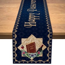 Happy Passover Table Runner Pesach Star of David Jewish Festival Holiday Part...