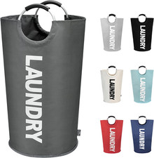 90L Large Laundry Basket,Collapsible Laundry Bag,Freestanding Tall Clothes Hampe