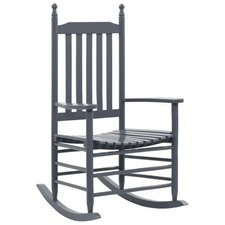 Rocking Chair with Curved Seat – Grey Poplar Wood