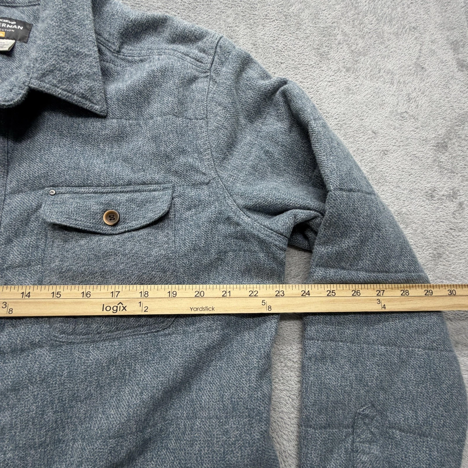 Quiksilver Jacket Mens L Gray Quilted Collared Lined Insulated Padded Waterman - product detail image 6
