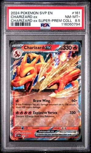 2024 POKEMON SVP SUPER-PREMIUM COLLECTION PROMO #161 CHARIZARD EX PSA 8.5 NM-MT+