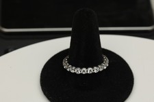 Sterling Silver 925 Eternity Ring Clear Cubic Zirconia Band Size 10 2.88g