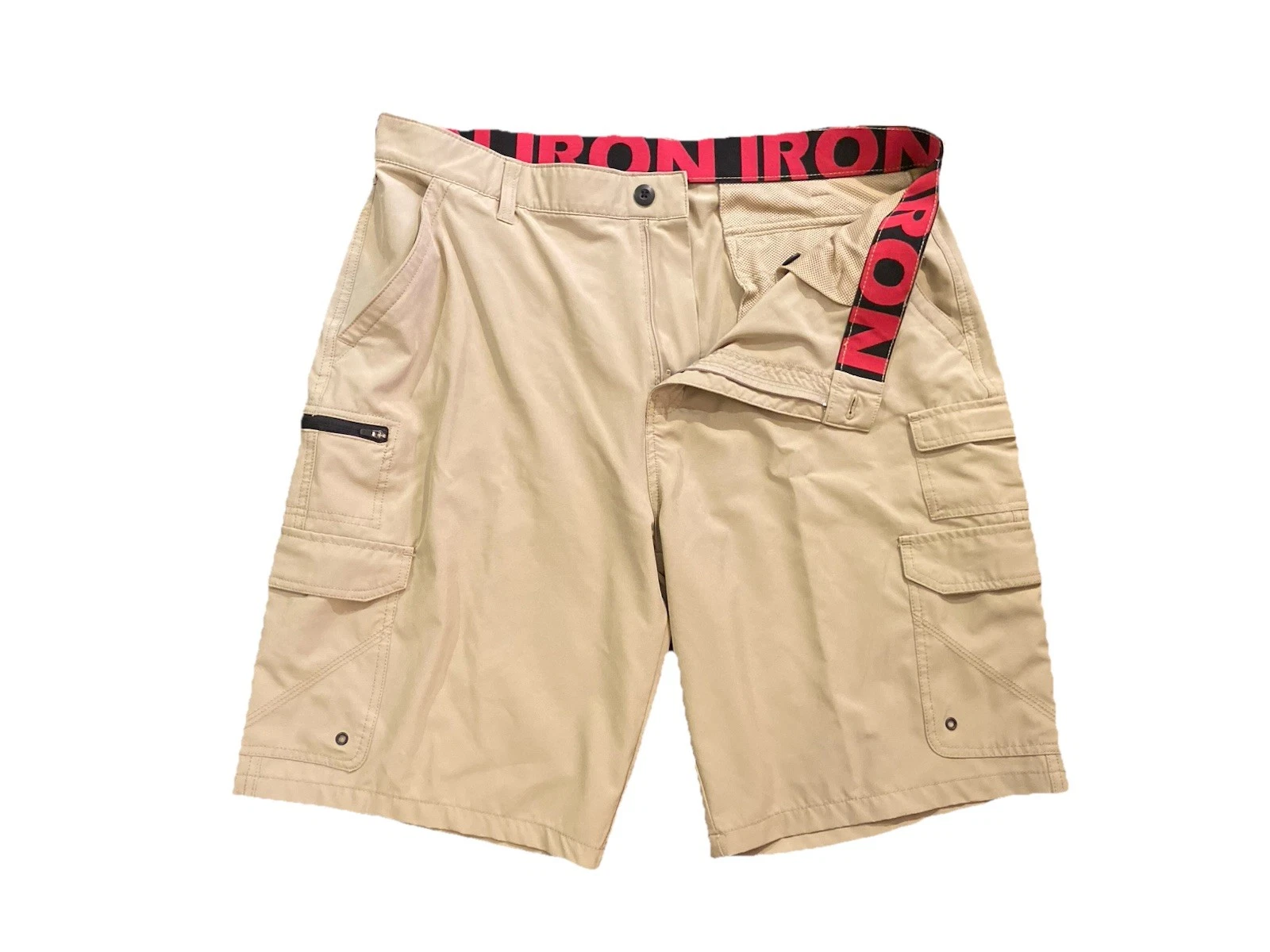Iron Co Cargo Shorts Men’s Size 40 Beige Casual Summer Work Outdoor Shorts