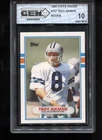 Troy Aikman Rookie 1989 Topps Traded #70T RC Card NFL Dallas Cowboys GEM MINT 10