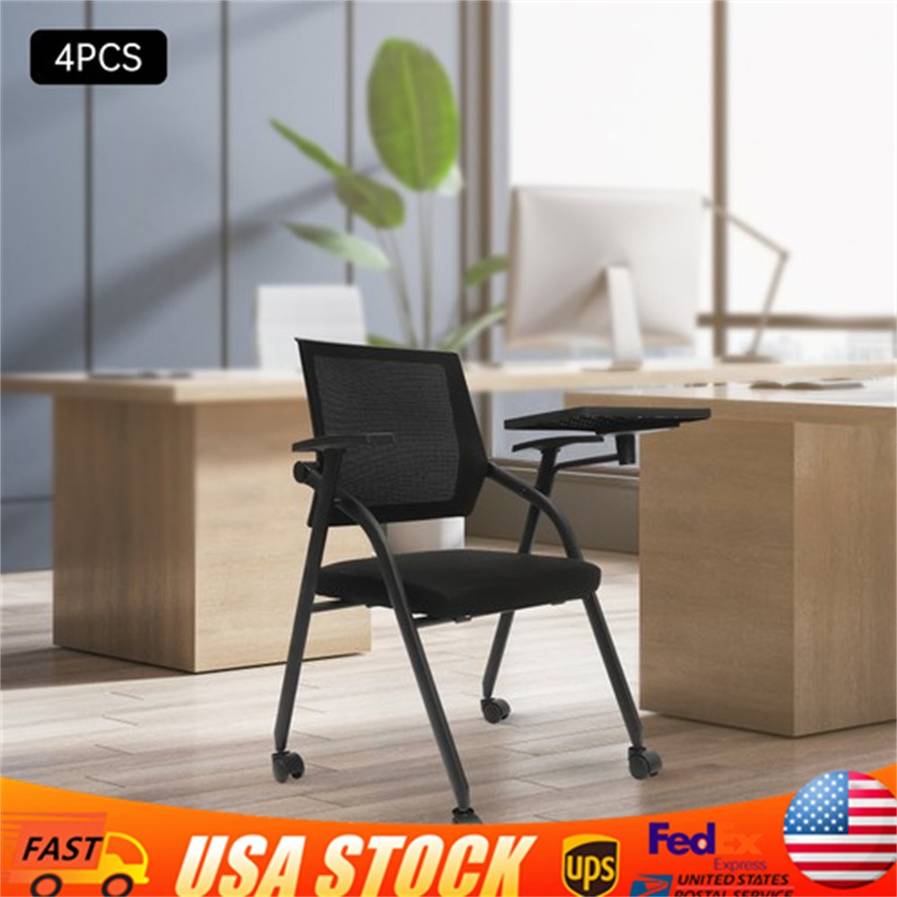 S With Tablet Arm, Black Mesh Collapsible Desk Chair