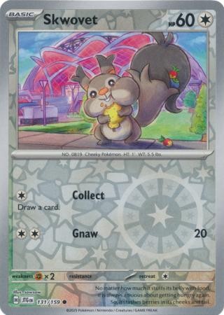 SKWOVET 131/159 JOURNEY TOGETHER POKEMON (REVERSE HOLO, NM)