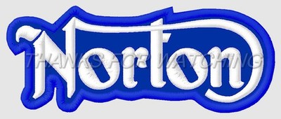 NORTON EMBROIDERED PATCH IRON/SEW ON 4-1/8''x 1-5/8'' MOTORCYCLES ATLAS CLASSIC BL