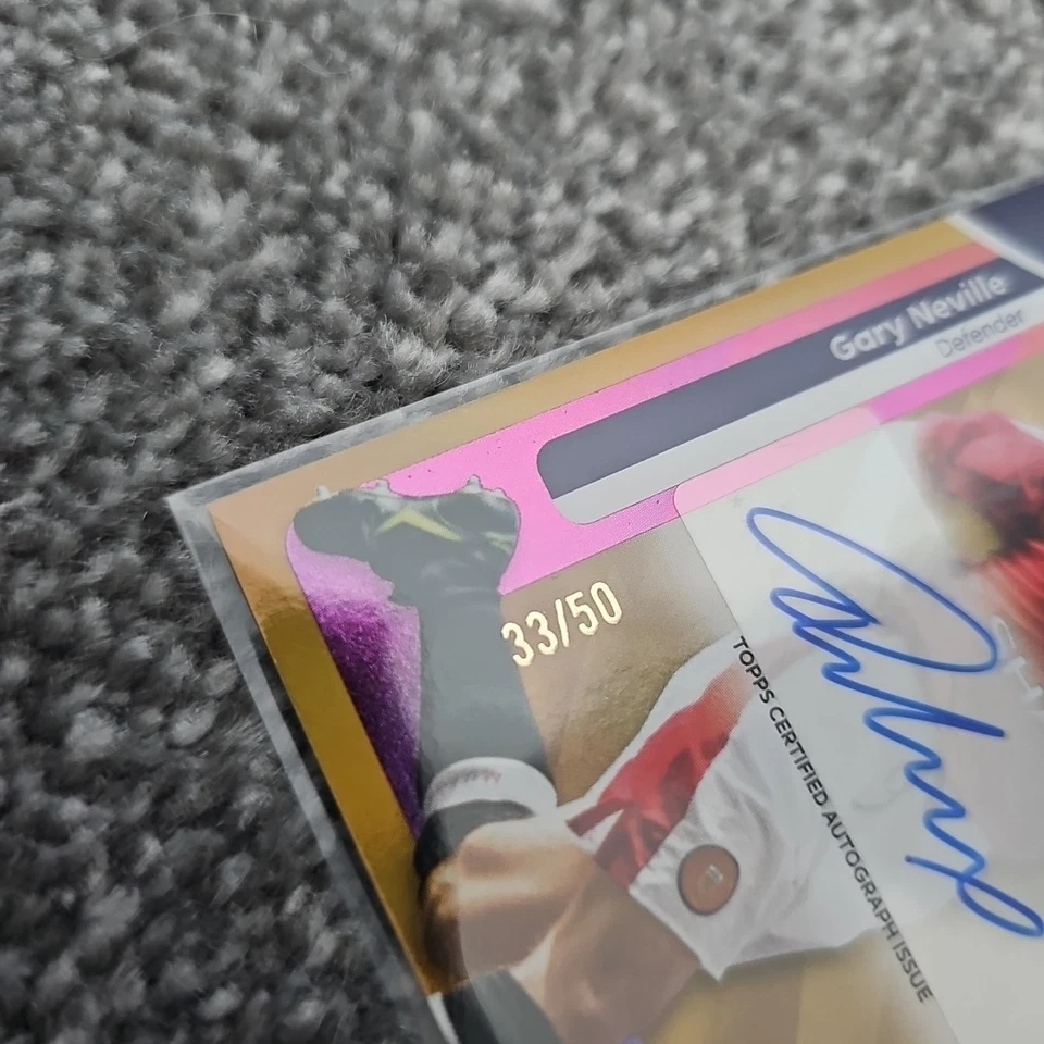 Topps Premier League 2026 Gary Neville Auto Card. Man United. Numbered /50. Gold - Image 2 of 3