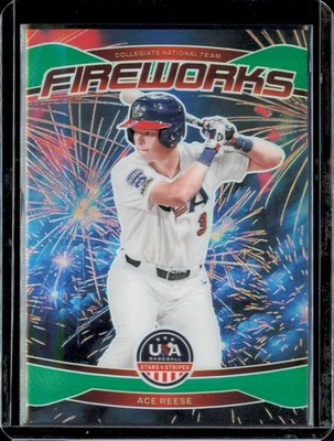 2026 Panini Stars & Stripes Fireworks Ace Reese Green Prizm #7