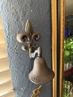 Handmade Cast Iron Fleur de Lis Wall Mounted Door Bell Brown Decorative Accent — photo 3