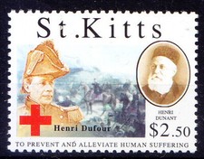 Henri Dufour, Swiss army Engineer, Red Cross, Dunant, St. Kitts 2010 MNH,