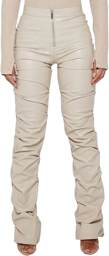 Faux Leather Casual Pants for Women