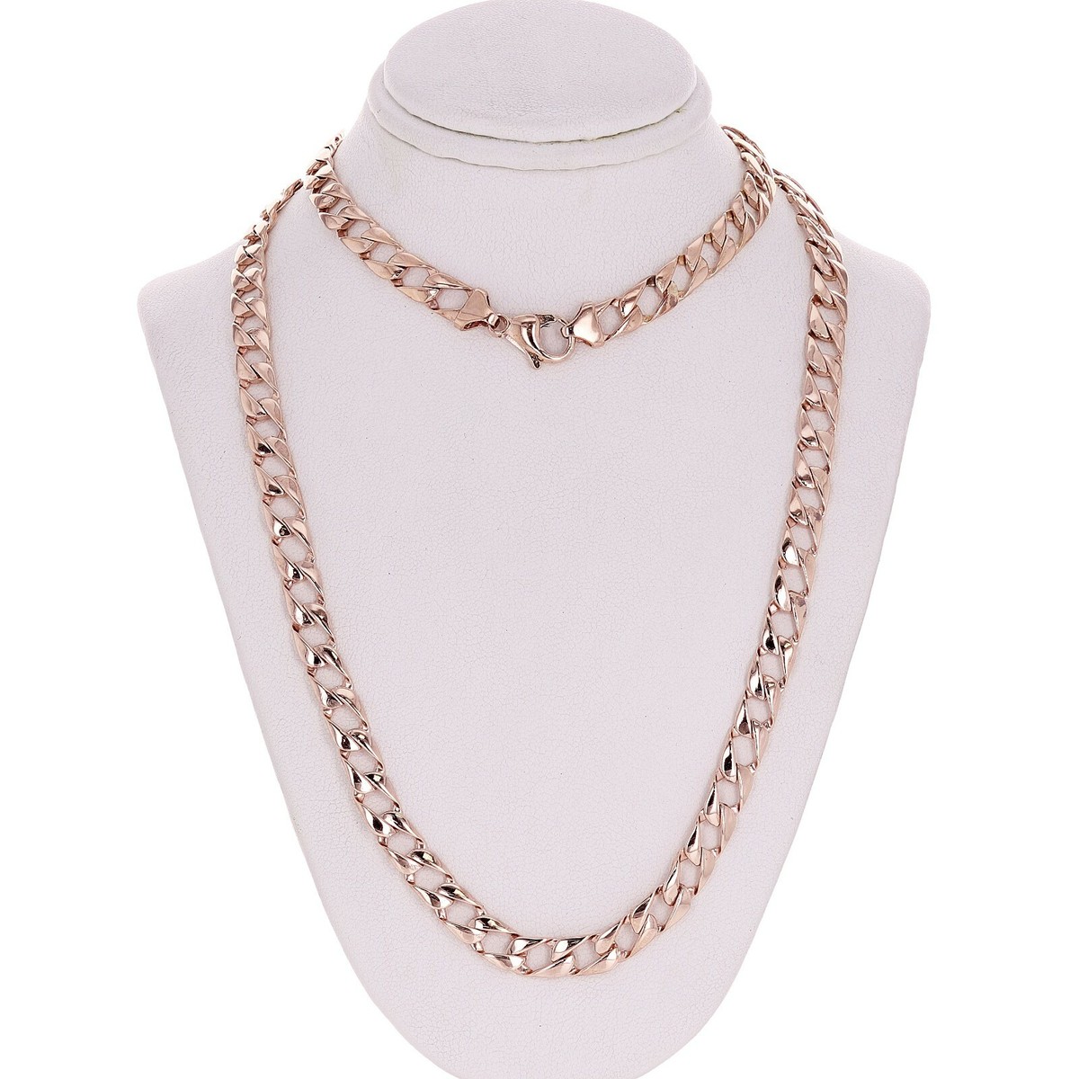10k Rose Gold Solid Flat Cuban Link Chain Necklace 26