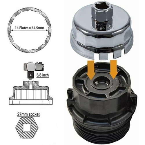 14 Flute Oil Filter Wrench Cap Removal Tool Fits Toyota Corolla Kluger Lexus