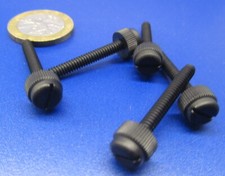 Nylon Black Plastic Thumb Screws: 6-32 x 1.0" Length, 11/32" Head Dia, 100 Pcs