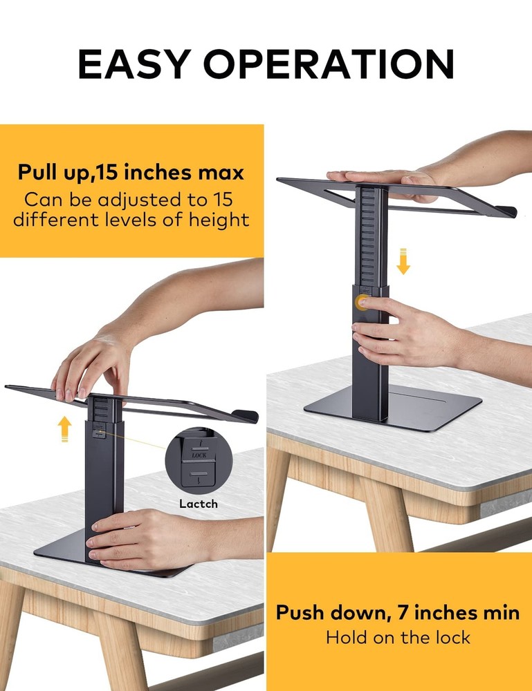 Ergonomic Adjustable Laptop Stand for Sitting or Standing Desk