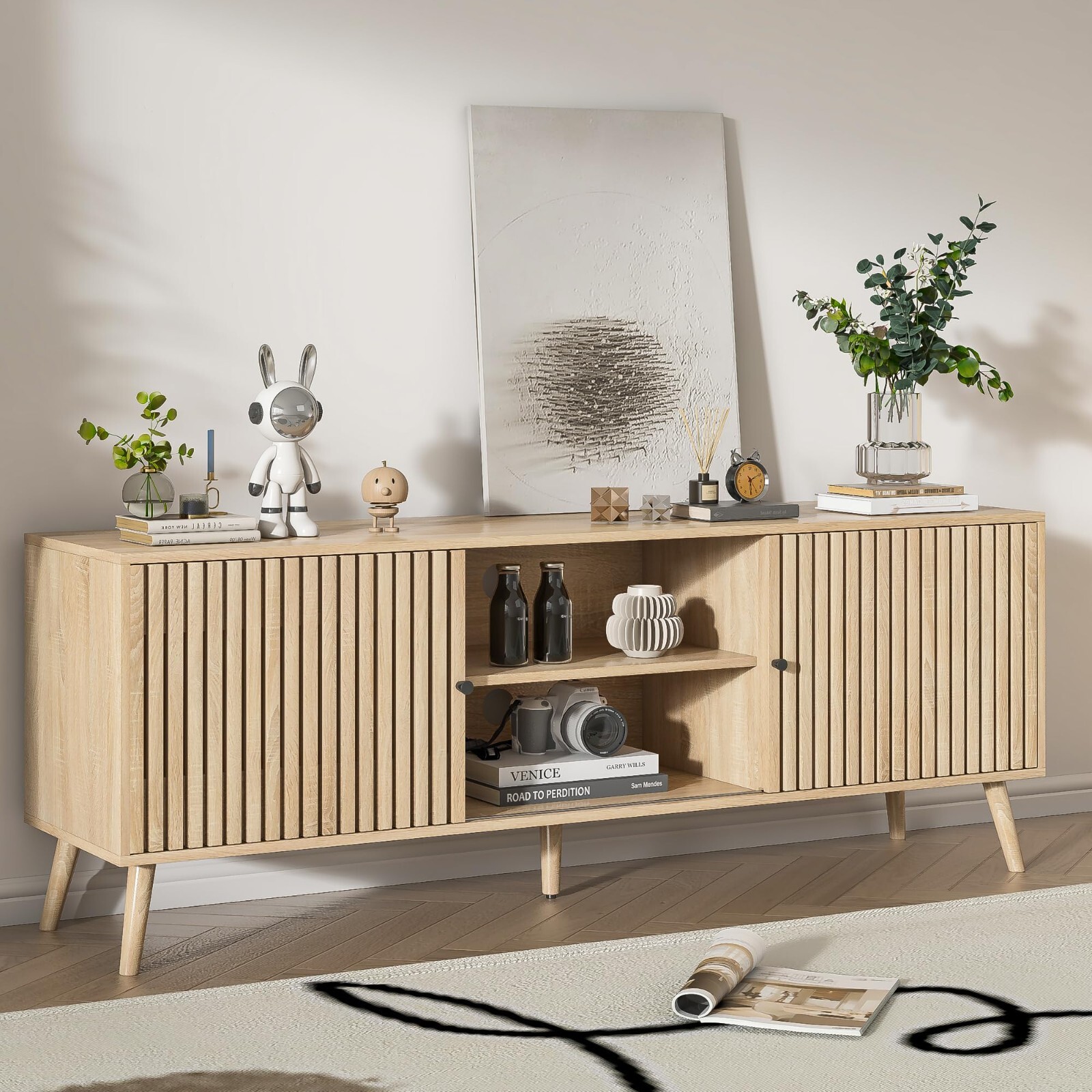 With Sliding Doors And Storage, Television Stands, Tv Consol