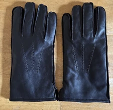 Covington Men's Black LEATHER Fleece Lined Size XL Driving Gloves