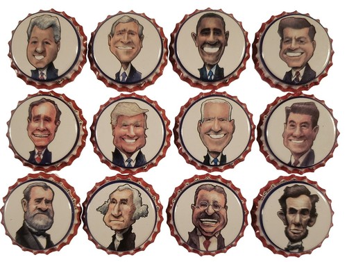 Lot of 50 US President Beer Bottle Caps Complete Set (New, Uncrimped) Homebrew