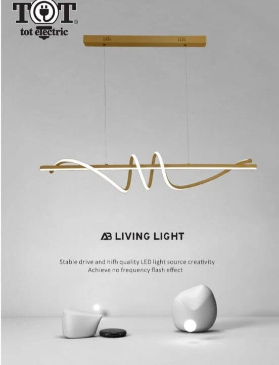 Lampadario led moderno con onda spirale 65w ultra luminoso lampada a sospensione - Immagine 3 di 3