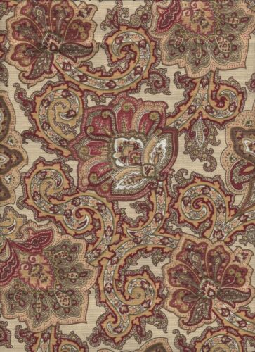 Stoff rot grün antik Paisley Blumen mittelschwer