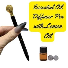 Essential Oil Diffuser Pen in Lemon | Includes 1 ml of Essential Oil and 2 Lava