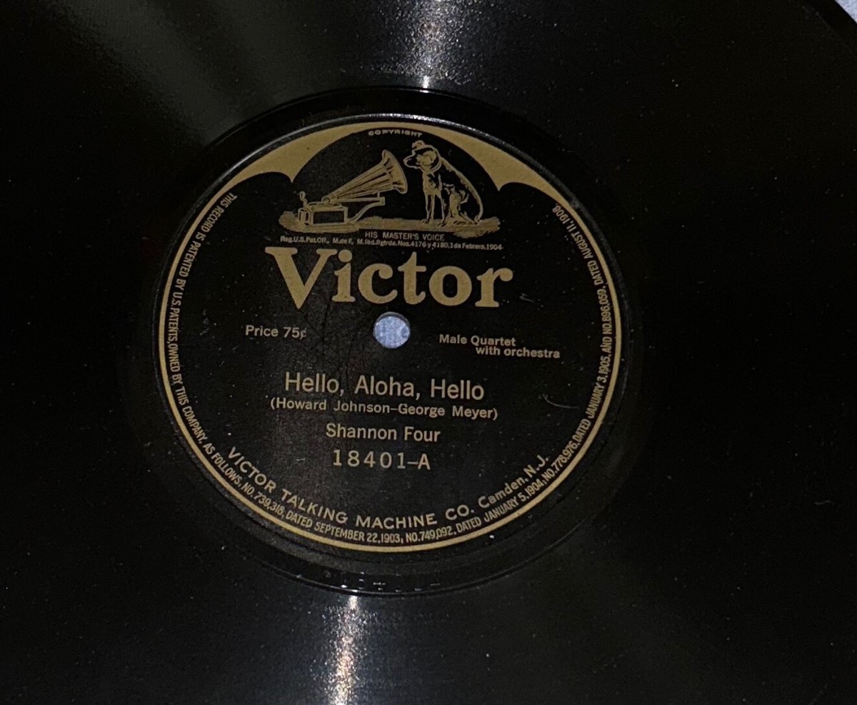 VICTOR 18401 SHANNON FOUR HELLO ALOHA HELLO 78 RECORD | eBay