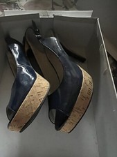 Nine West Blue And Cork Stiletto High Heel Shoes Size 7M