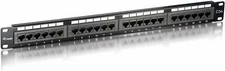 235324 Premium 24-Port Cat.5e Unshielded Patch Panel, Black - NEW/OPEN BOX