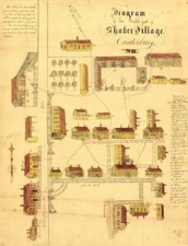 18" x 24" Map 1849 Diagram of the south part of Shaker Village, Canterbury, NH
