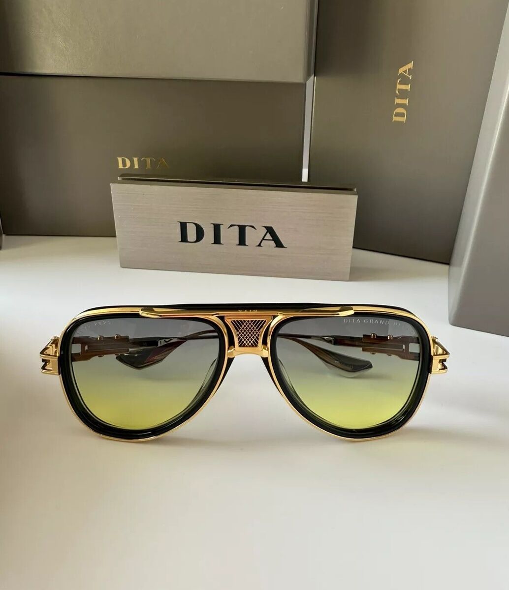 DITA GRAND DECADE DTS460-A-01 Yellow Gold Yellow Grey Lens DITA GRAND DECADE DTS460-A-01 Yellow Gold Yellow Grey Lens