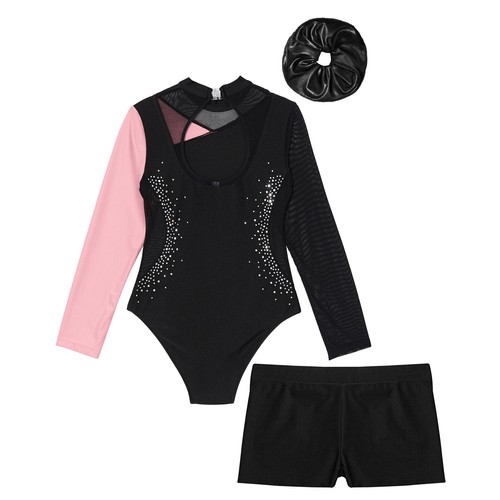 Kids Girls Clothes Training Tracksuit Performance Outfit 3pc Set Hair Band - Picture 31 of 66